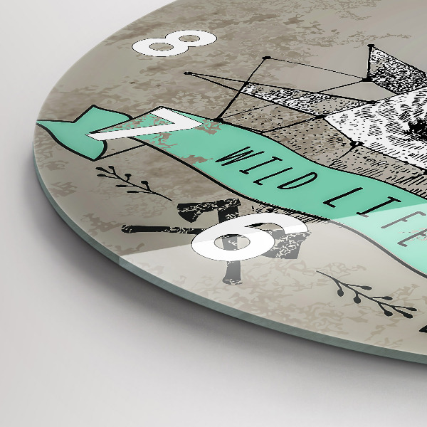 Ceas rotund de perete din sticlă Cap de cerb