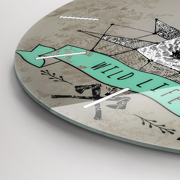 Ceas rotund de perete din sticlă Cap de cerb