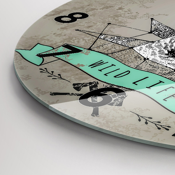 Ceas rotund de perete din sticlă Cap de cerb