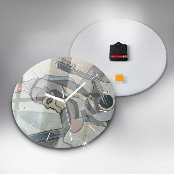 Ceas rotund de perete din sticlă Pictura abstractă