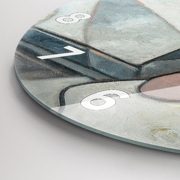 Ceas rotund de perete din sticlă Pictura abstractă