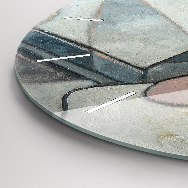 Ceas rotund de perete din sticlă Pictura abstractă