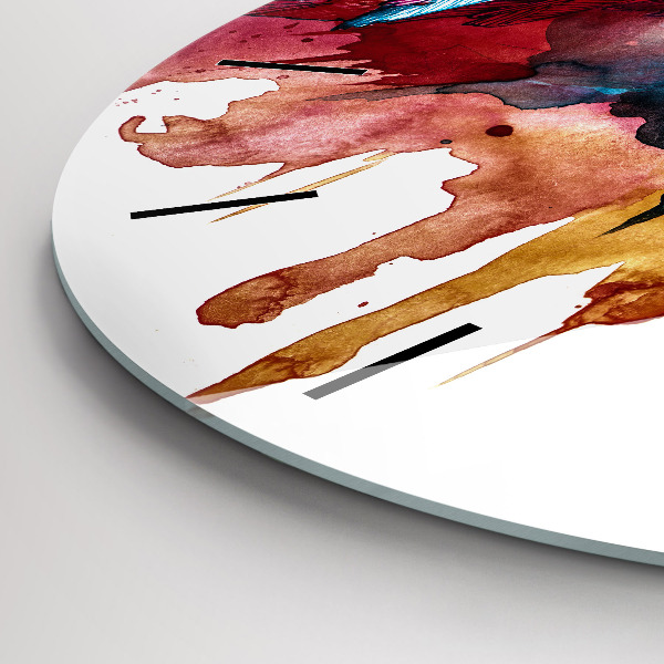 Ceas rotund de perete din sticlă Papagal roșu colorat