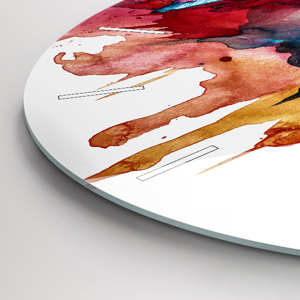 Ceas rotund de perete din sticlă Papagal roșu colorat