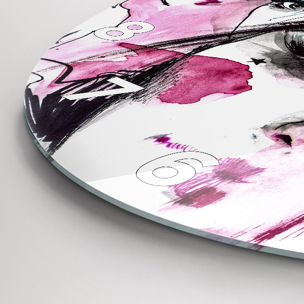 Ceas rotund de perete din sticlă Multe fețe ale abstracției