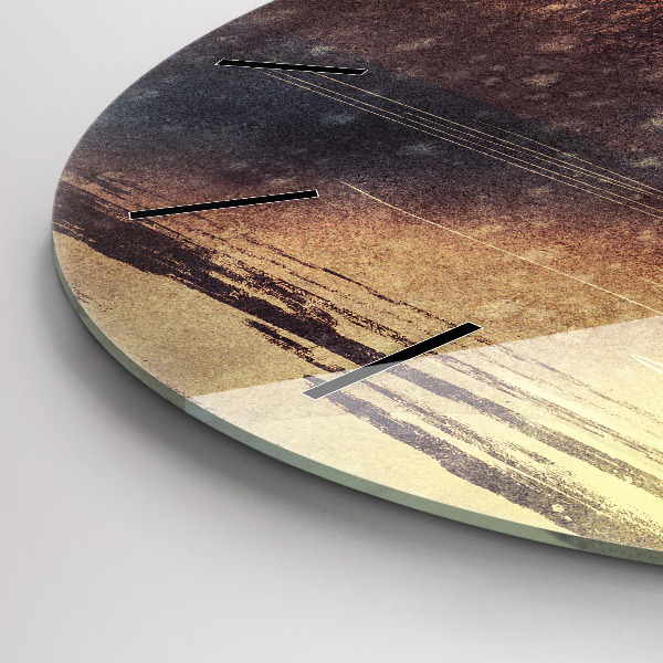 Ceas rotund de perete din sticlă femeie cu umbrelă