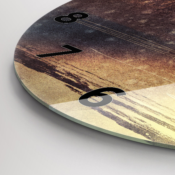 Ceas rotund de perete din sticlă femeie cu umbrelă