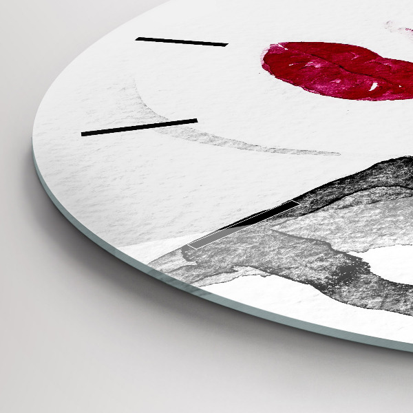 Ceas rotund de perete din sticlă Portretul unei femei