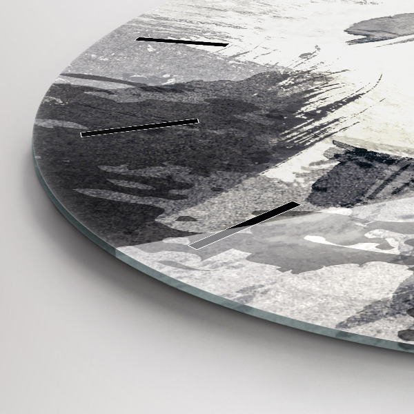 Ceas rotund de perete din sticlă Femeie – acuarele