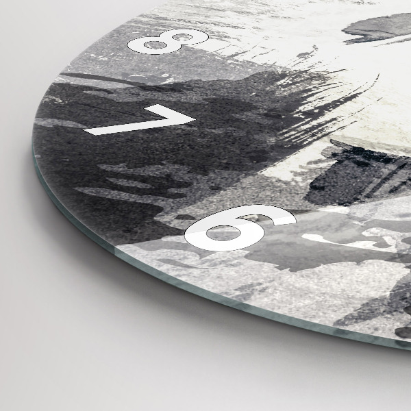 Ceas rotund de perete din sticlă Femeie – acuarele