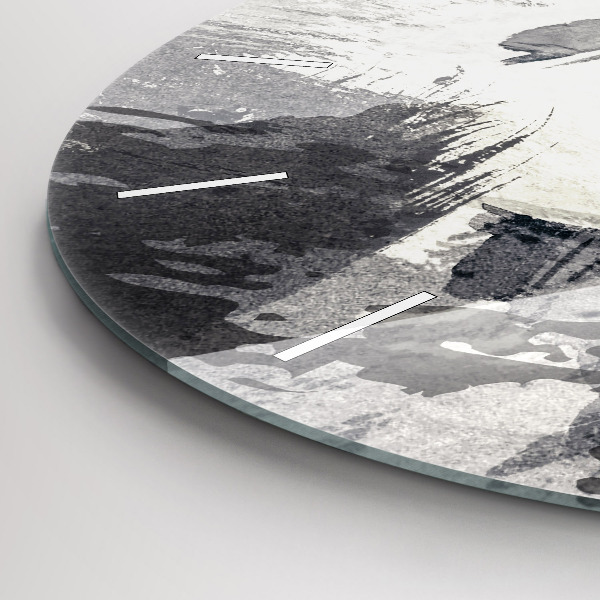 Ceas rotund de perete din sticlă Femeie – acuarele