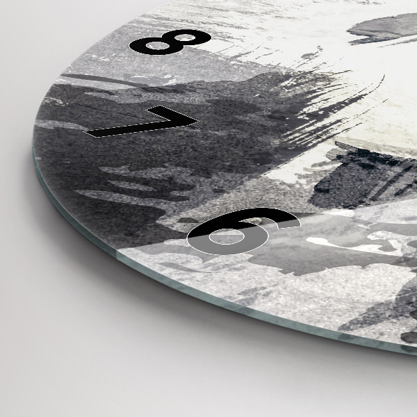 Ceas rotund de perete din sticlă Femeie – acuarele