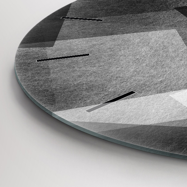 Ceas rotund de perete din sticlă Abstracția geometrică