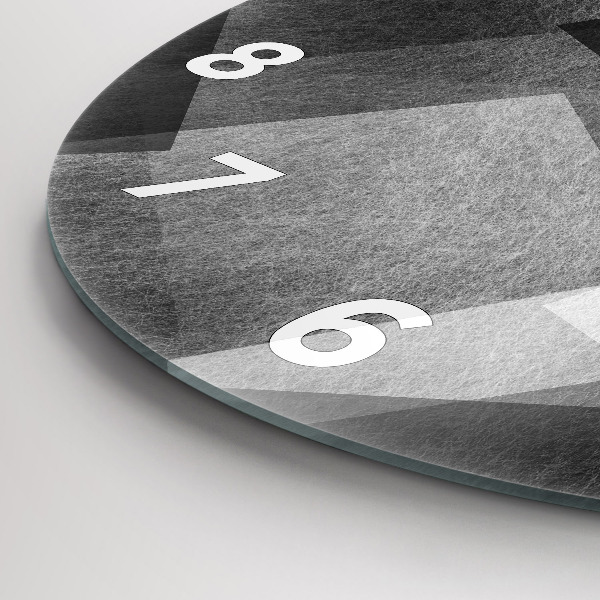 Ceas rotund de perete din sticlă Abstracția geometrică