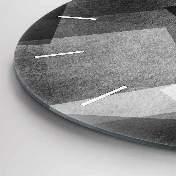 Ceas rotund de perete din sticlă Abstracția geometrică