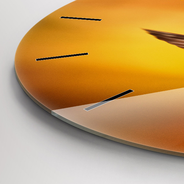 Ceas rotund de perete din sticlă Pasăre colibri