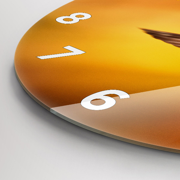 Ceas rotund de perete din sticlă Pasăre colibri