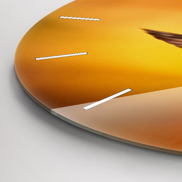 Ceas rotund de perete din sticlă Pasăre colibri