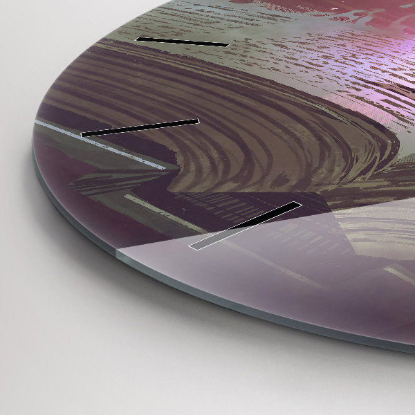 Ceas rotund de perete din sticlă Carte abstractă