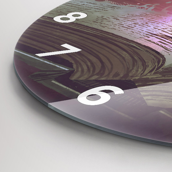 Ceas rotund de perete din sticlă Carte abstractă