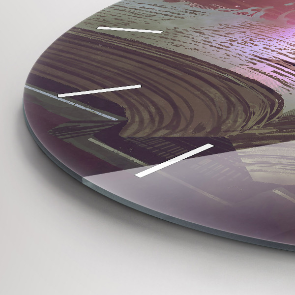 Ceas rotund de perete din sticlă Carte abstractă