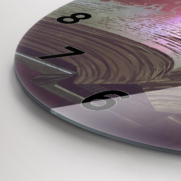 Ceas rotund de perete din sticlă Carte abstractă