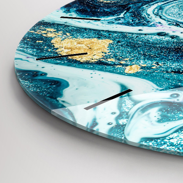 Ceas rotund de perete din sticlă Marmură abstractă