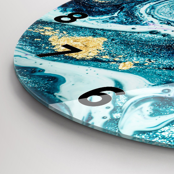 Ceas rotund de perete din sticlă Marmură abstractă