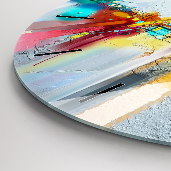 Ceas rotund de perete din sticlă Pod abstract