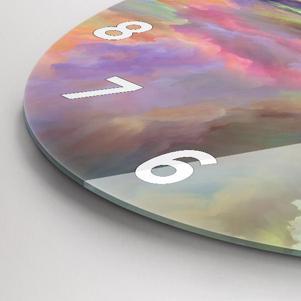 Ceas rotund de perete din sticlă Peisaj abstract