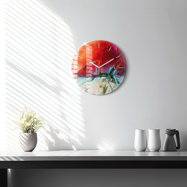 Ceas rotund de perete din sticlă Rânduri de condimente