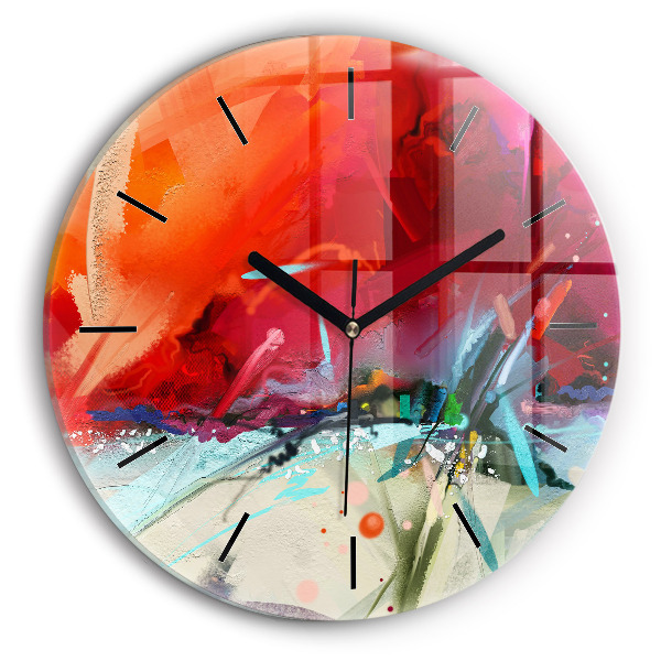 Ceas rotund de perete din sticlă Rânduri de condimente