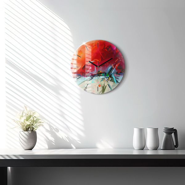 Ceas rotund de perete din sticlă Rânduri de condimente