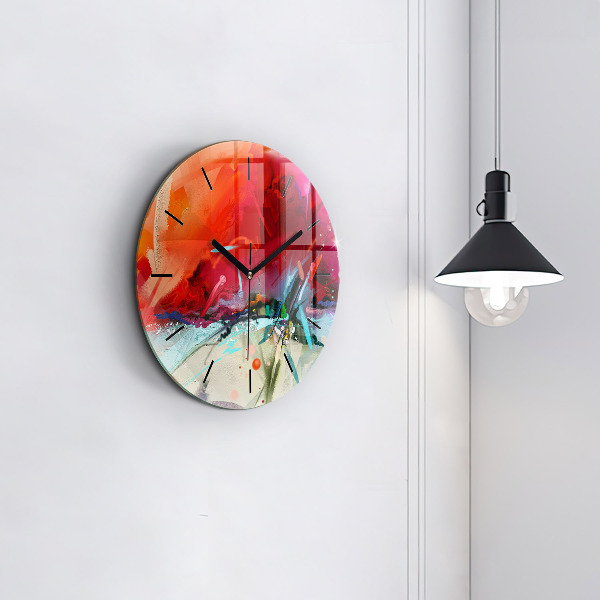 Ceas rotund de perete din sticlă Rânduri de condimente