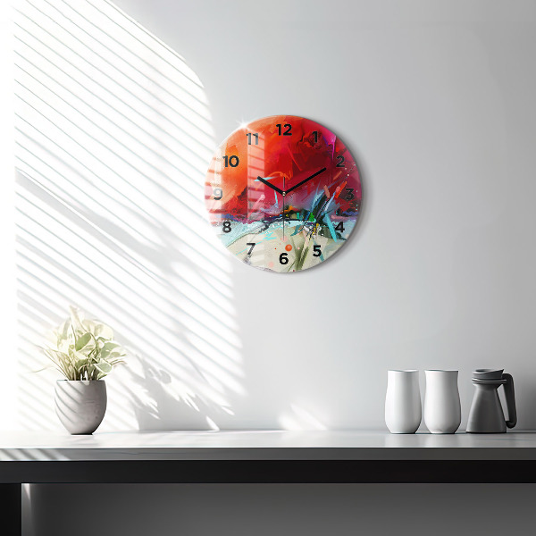 Ceas rotund de perete din sticlă Rânduri de condimente