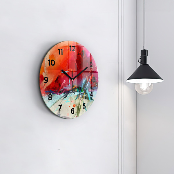 Ceas rotund de perete din sticlă Rânduri de condimente