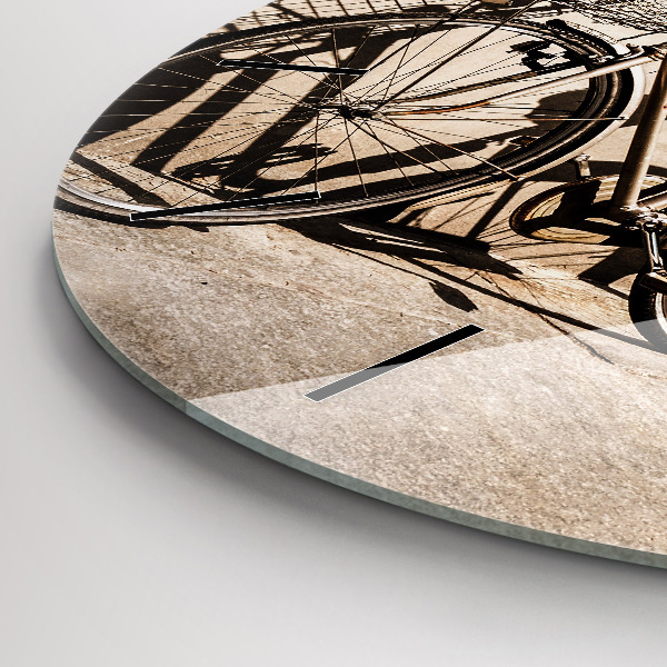 Ceas rotund de perete din sticlă bicicleta italiană