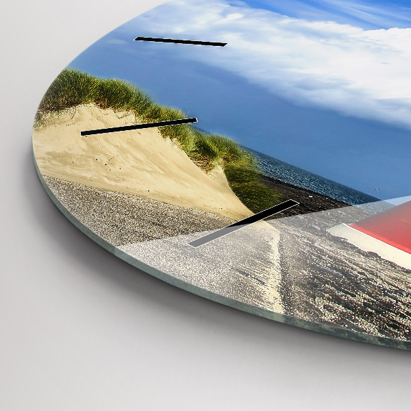 Ceas rotund de perete din sticlă Far