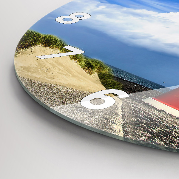 Ceas rotund de perete din sticlă Far