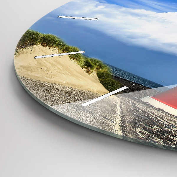 Ceas rotund de perete din sticlă Far