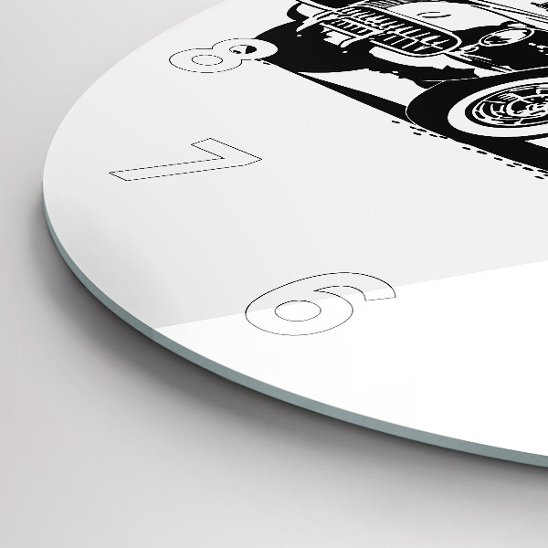 Ceas rotund de perete din sticlă Ilustrație retro