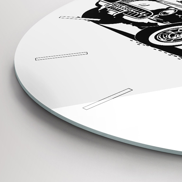 Ceas rotund de perete din sticlă Ilustrație retro