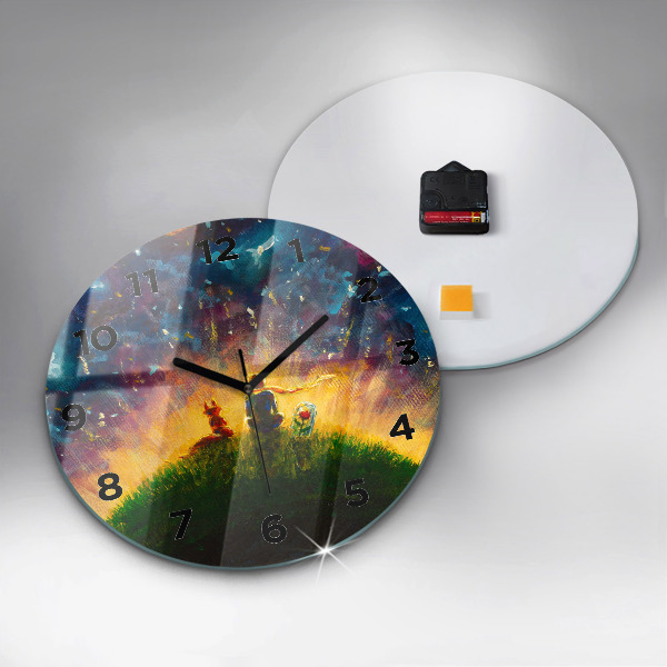 Ceas rotund de perete din sticlă Rezumat Micul Prinț