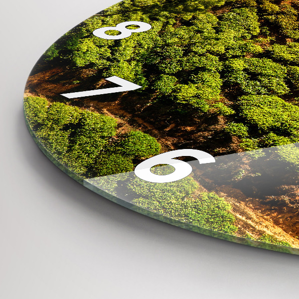 Ceas rotund de perete din sticlă Dealul de ceai