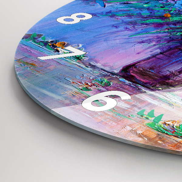 Ceas rotund de perete din sticlă Flori într-o vază