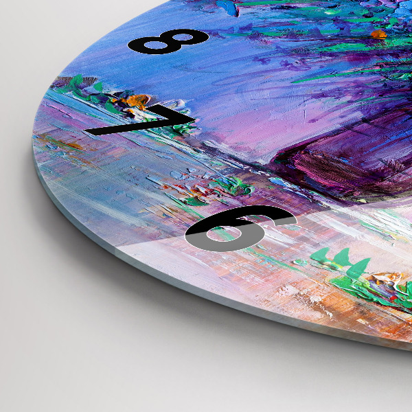 Ceas rotund de perete din sticlă Flori într-o vază