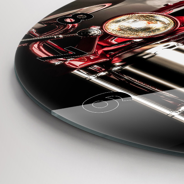 Ceas rotund de perete din sticlă Veche mașină de epocă