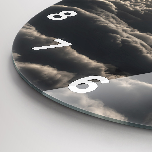 Ceas rotund de perete din sticlă Balon pe cer