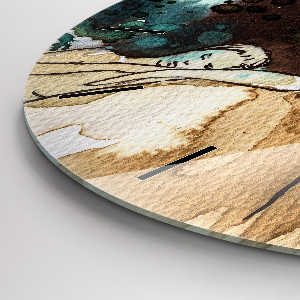 Ceas rotund de perete din sticlă Femeie abstractă