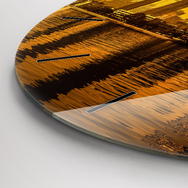 Ceas rotund de perete din sticlă Râul Zhujiang